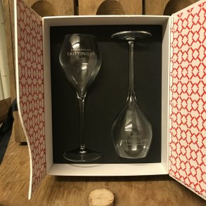 Taittinger glas 2 stk gaveske