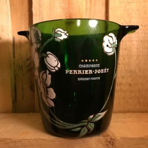 Champagnekler Perrier Jouet Belle Epoque grnt glas. Brugt med lille skr.